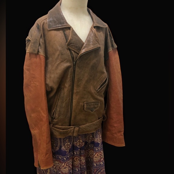 Vintage 90’s DKNY Leather Bomber Jacket S-M - Picture 2 of 13